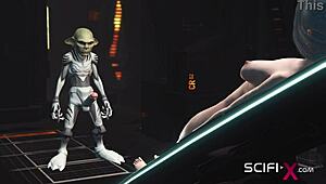 Super Alien Sex with Hot Horny Hottie in Spacecraft!