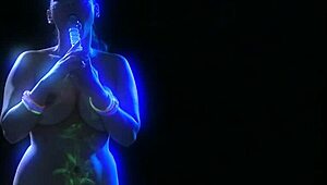 Asian milf Jessica pleasures herself with a glass toy in heels