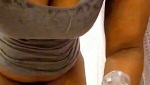 ebony milf yuki fucks dildo on washer then quickie blowjob to bbc