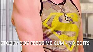 Sucking bisexual cock deeply in throat