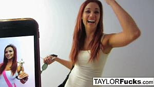 taylor's getting into this hot lesbian threesome with big tits and pussy fucking all over