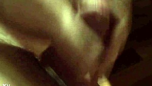 Pierced cock gets rock hard with intense handjob