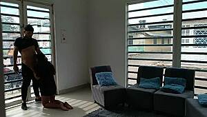 delivery guy arrives for hot payment 😈