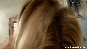 Blonde Hussy Craves Interracial BBC Handjob and Fingering