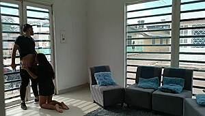 delivery guy arrives for hot payment 😈