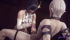 原神男同Venti Arcont激烈三人行无码手交口交操 😈