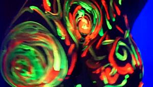 Redhead Amelia, why masturbate with body painted while listening to music?