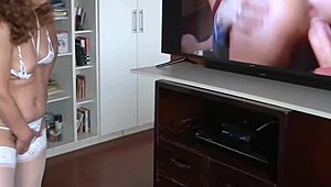 Compilation of hot milf cumshots while watching steamy porn scenes