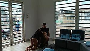 delivery guy arrives for hot payment 😈