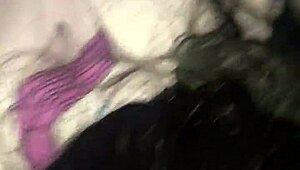 she takes a cumshot in her mouth during the ebony blowjob.