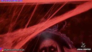 Novinha doing anal with the devil and taking a cum bath, Melissa Lisboa.