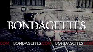 chubby sub tied up for intense domination play