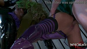 Whoa, kinky parody cosplay fuck with two nasty sluts sharing dick! 😜