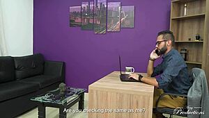 Cock envy: My boss catches me jerking off at work