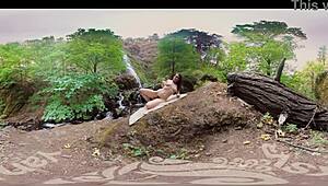 hot milf rubs one out with vibrator outdoors