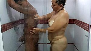 hot shower with beautiful stepmother