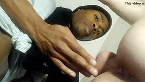 Interracial gay couple enjoys a big black cock