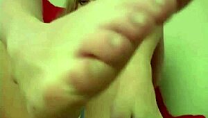 Blonde Babe Teases Feet with Tight Pussy