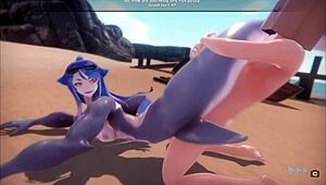 Monster girl creampied in tight mermaid pussy hentai