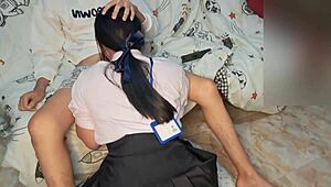 i said we'd study but she sucked my cock and gave a handjob till cumshot