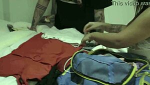 Beautiful Latina's big boobs and big ass on display in this BTS video