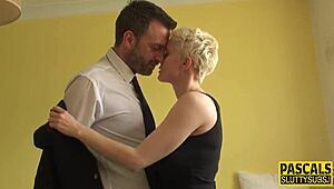 Busty sub endures intense anal pounding