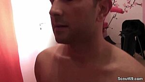 I caugh my german step-son naked and gived him his first fuck