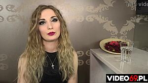 Polskie Filmy Porno - Interview with Sar Reveals Her Long Legs and Blonde Charm in Casting.