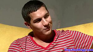 Orgy-Loving Gay Hunk Feels Intense Pleasure During Tagteaming