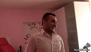 I caugh my german step-son naked and gived him his first fuck