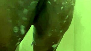 i'm enjoying a relaxing shower time with wet ebony skin