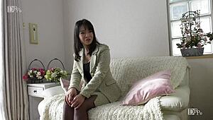 Japanese Wife Kiyomi Sells Underwear. Then Performs Blowjob Leading to Creampie