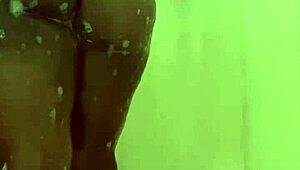 i'm enjoying a relaxing shower time with wet ebony skin