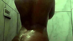 Watch This Naughty Brunette Novinha Exhibiting Herself in the Shower! She's Masturbating So Wildly.