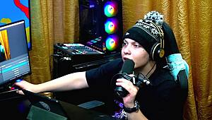 Watch Bia Ruiva Bend Over and Ride the Presenter in Doggy and Cowgirl!