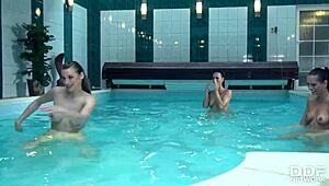 Kari, Mea Melone, Victoria Daniels give bold deepthroat blowjobs to cocks