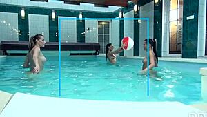 Kari, Mea Melone, Victoria Daniels give bold deepthroat blowjobs to cocks