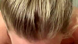 homemade milf gives blowjob with cumshot facial.