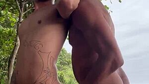 i'm fucking bareback on abrico beach with my african lover