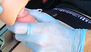 hot guy masterbating with fleshlight pocket pussy and shooting cum