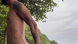 i'm fucking bareback on abrico beach with my african lover