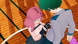 I feel Mei Hatsume blowjob Midoriya in uncensored sex