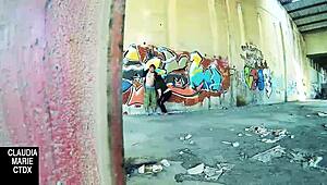 I fucked her hard against the street wall, but I messed up the cumshot