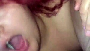 I sucked my delicious stepfather's cock in an intense oral session that went on for hours, making him moan loudly.