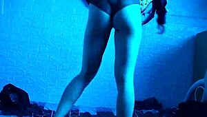 Sexy college girl dances sensually, gets aroused, and reveals her pussy