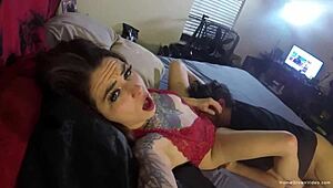 Tattooed Nympho Blows and Fucks Boyfriend in Wild Homemade Action, Hardcore Missionary All Night Long!