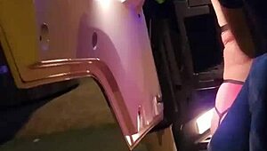 Intriguing Encounter with a Trucker on a Highway Parking Lot