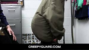 hey little teen, caught by security and fucked hard, huh?