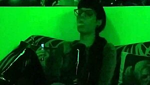 Hungarian goth mistress smokes in green light setting