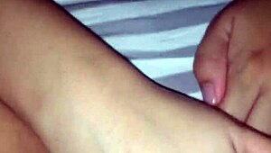 latina amateur explores her body gently